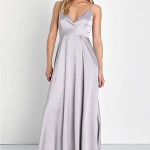 Lulu's Silver Maxi Dress